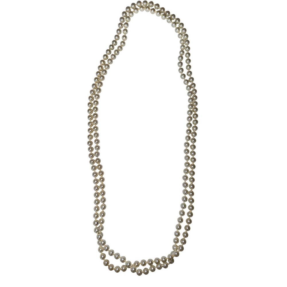 Vintage Long Pearl Necklace Double Strand Classic Faux Pearl Necklace for Women‎